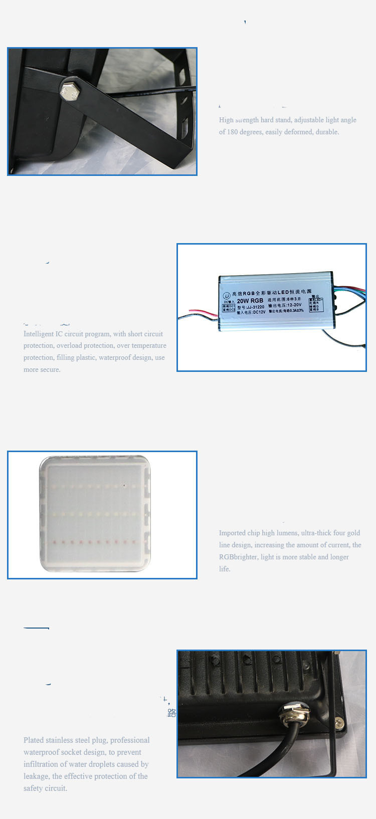 20pcs/lot 10W 20W 30W 50W RGB Flood Light Remote Control AC85-265V Outdoor Reflector Proyector LED Exterior