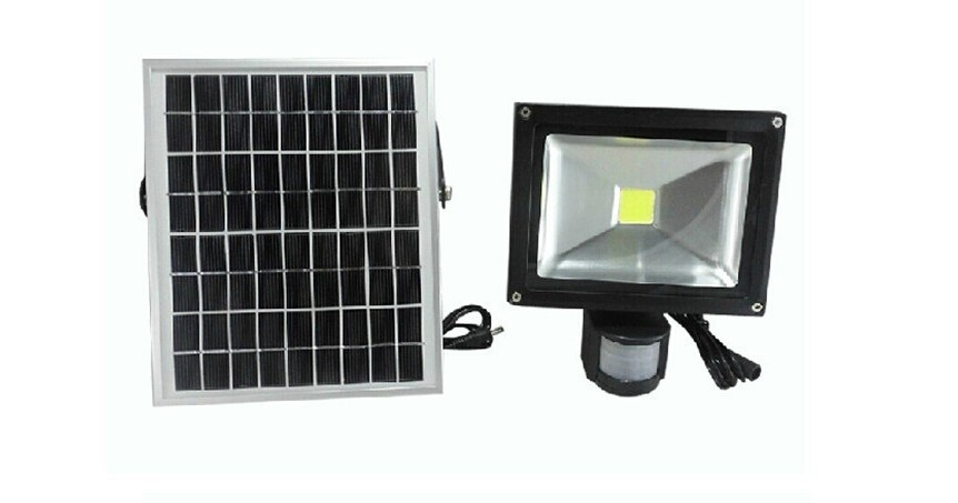 20W Soloar PIR LED Floodlight Solar Powered Lamp With Motion Detective Sensor Wall Lamp Outdoor Landscape Lighting