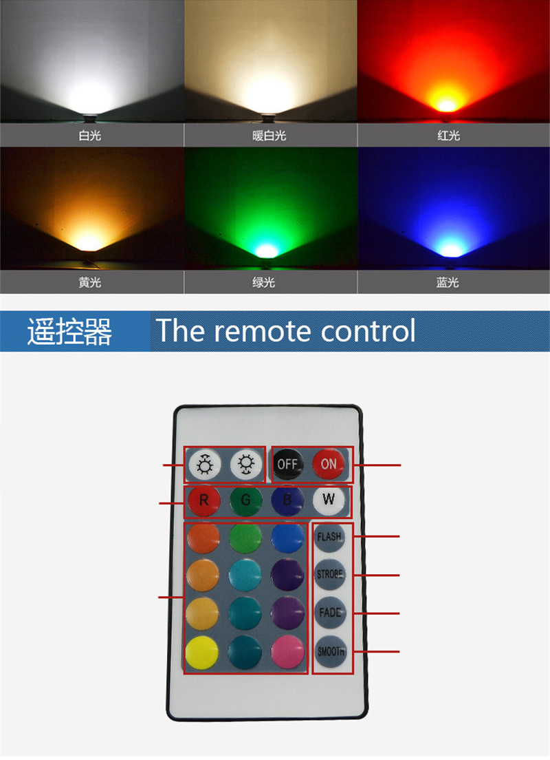 4PCS 100W RGB LED Flood Lamp AC 85V-265V Waterproof LED Spotlight Floodlight 100W 220v 110v Landscape Outdoor Lamp