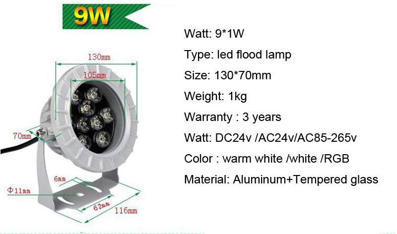 10pcs/lot 12W IP65 Waterproof Floodlights Outdoor Garden Yard Lawn Square Cast Aluminum Foco LED exterieur flood Spot Light