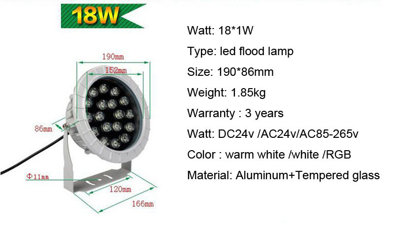 5pc 3W 5W 6W 9W 12W 18W Foco Refletor Led Exterior Light Round Garden Wall Yard Outdoor Lights Lamp AC85-265v Tuinverlichting