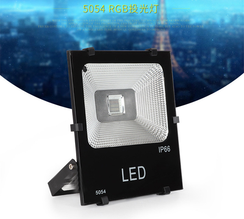 2pcs 10W 20W 30W 50W 100W 200W 300W RGB LED Floodlight Multi-color RF Flood Outdoor Lamp Lighting Courtyard Light