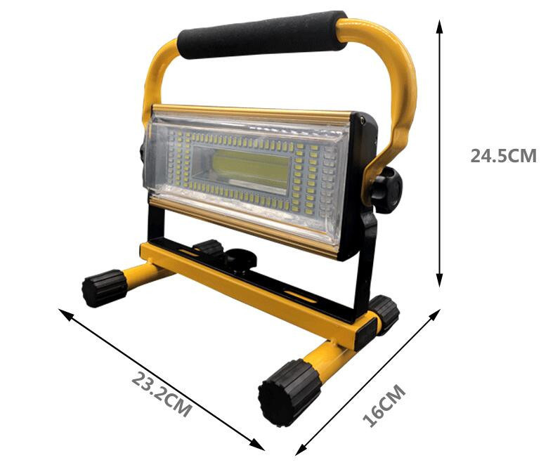 2PCS/Lot 3 Colors 100W LED Floodlight Work Light Rechargeable Portable 100 LED Spot Flood Light Working Camping Lamp Outdoor