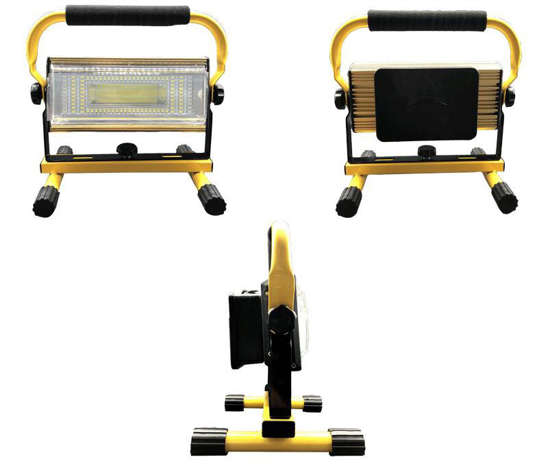 2PCS/Lot 3 Colors 100W LED Floodlight Work Light Rechargeable Portable 100 LED Spot Flood Light Working Camping Lamp Outdoor