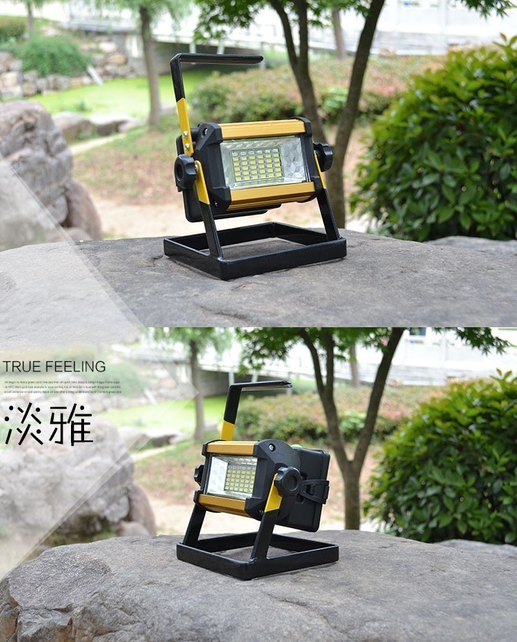 5Pcs Waterproof IP65 50W LED Floodlight Rechargeable 36LED Flood Light Portable Led Work Light Adapter+Car Charger Lamp Camping