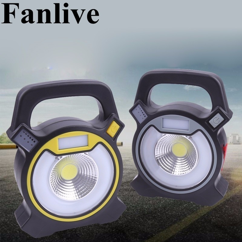 10PCS 15W USB Charging Portable Floodlight COB Rechargeable Work Light Outdoor Portable Searchlight Emergency Light USB Cable
