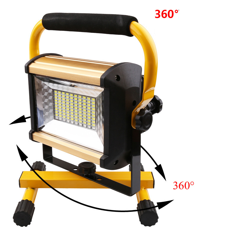 2PCs Waterproof IP65 100W LED Floodlight Rechargeable 100LED Portable LED Floodlight Work Light Flood Light Working Camping Lamp