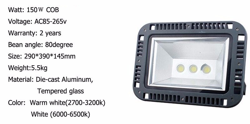 3pcs/lot 100W 150W 200W Foco LED Projector Exterior Flood Light Outdoor LED Flood Lamp IP65 Waterproof LED Spotlight AC 85-265V