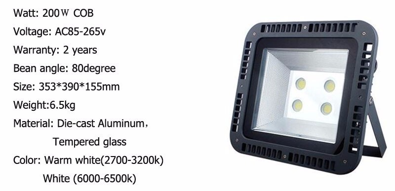 3pcs/lot 100W 150W 200W Foco LED Projector Exterior Flood Light Outdoor LED Flood Lamp IP65 Waterproof LED Spotlight AC 85-265V