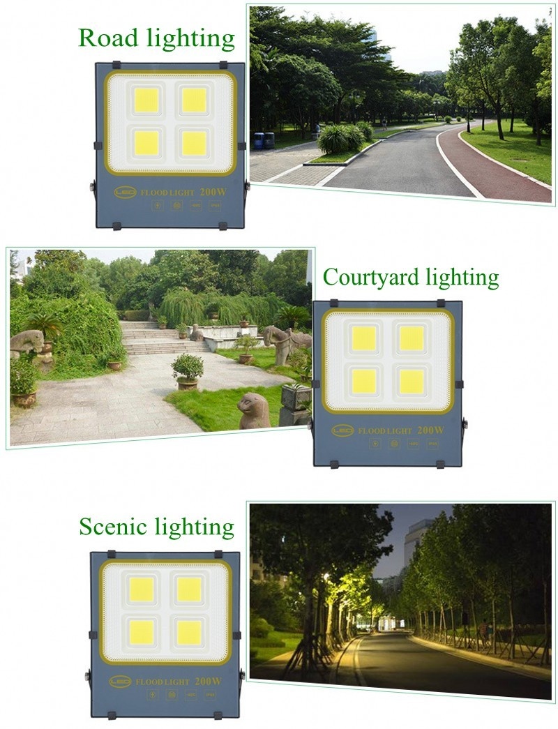 2pcs Cob Led Flood Light 50W 100W 200W Outdoor Lighting Waterproof Ip65 Reflector Led Floodlight Outdoor Street Lighting