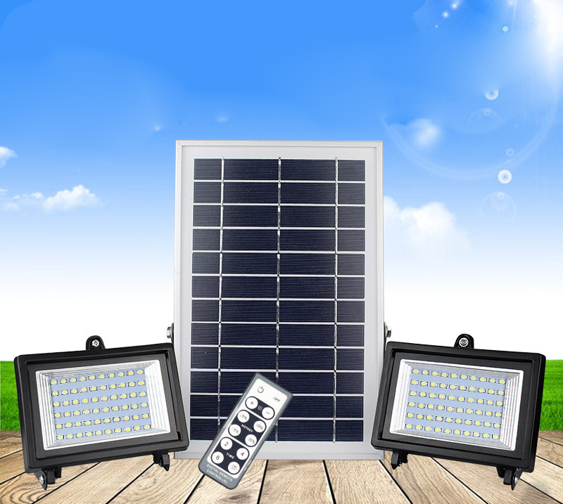 3PCS 30led 60led 80led 100led Solar Power LED Flood Light Solar Panel +2PCS Led Flood Lamp Solar LED Outdoor Garden Lighting