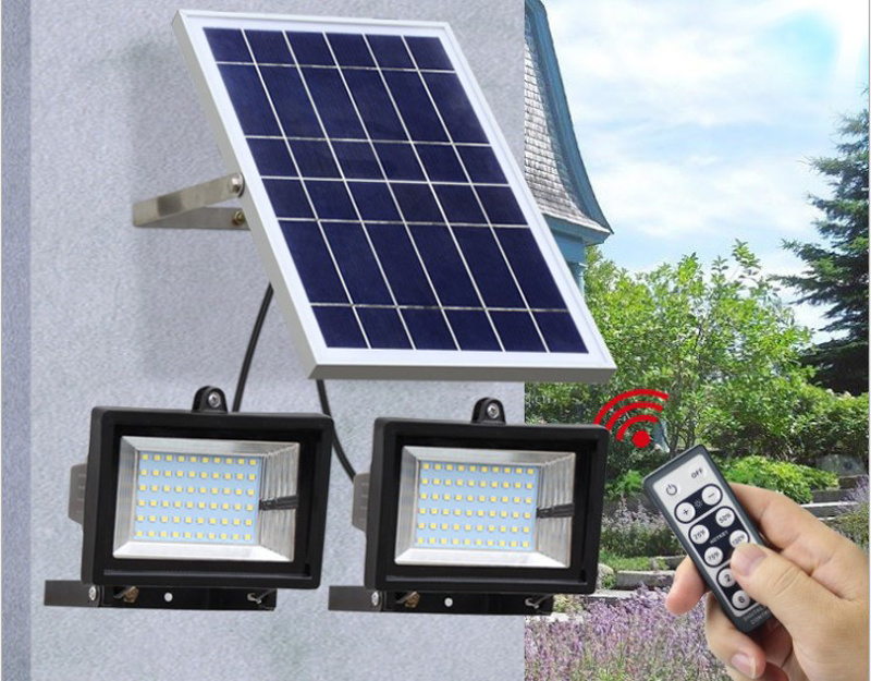 5PCS 30led 60led 80led 100led Power Light Panel Double Flood Lamp Solar Lamps For LED Outdoor Garden Lighting Factory CE