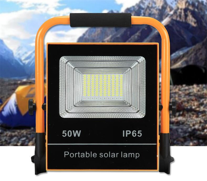 6pcs Portable 50W 100W LED Solar Powered Integrated Rechargeable Floodlight LED Searchlight Outdoor Work Lamp+ usb charger