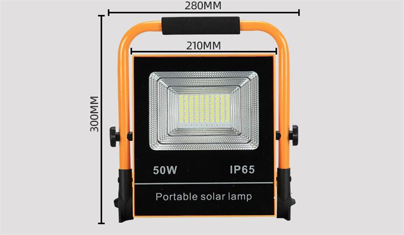 6pcs Portable 50W 100W LED Solar Powered Integrated Rechargeable Floodlight LED Searchlight Outdoor Work Lamp+ usb charger