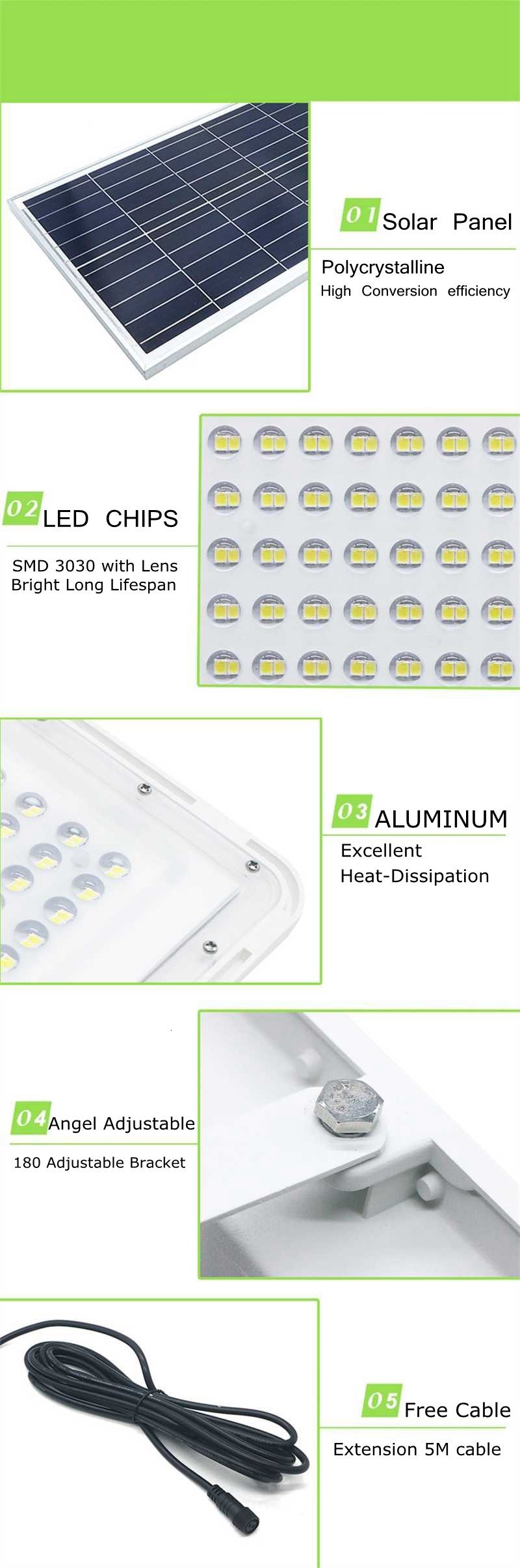 Led Solar Light Flood Light 60W 120W 200W Solar Floodllight Outdoor Waterproof Security Light Sensor with Remote Control