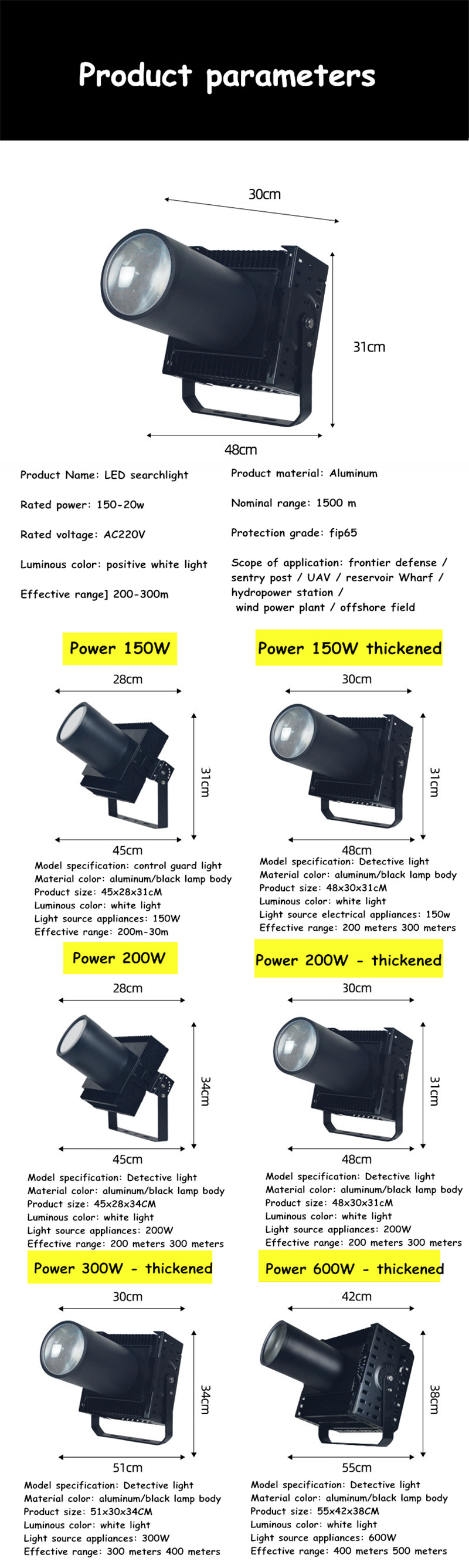 Outdoor Lighting Led Flood Light Outdoor Focos Spotlight Led Floodlight Professional Lighting Street Lamp Waterproof IP65 800W