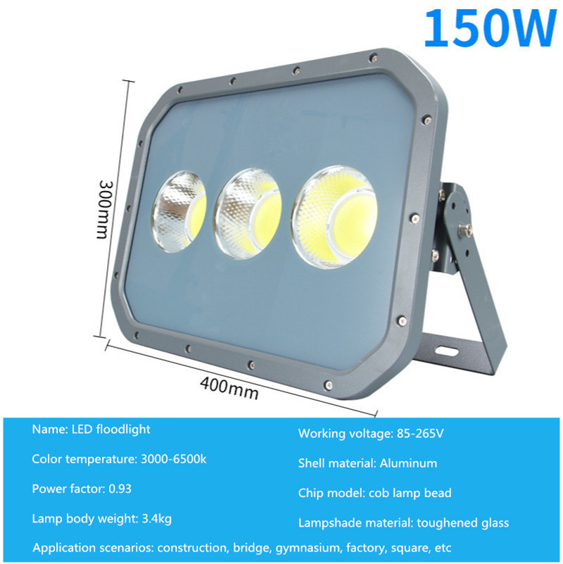 50W LED Flood Light Floodlight COB IP65 Waterproof Outdoor Wall Reflector Lighting Garden Square Spotlight Cold White 220V 110V