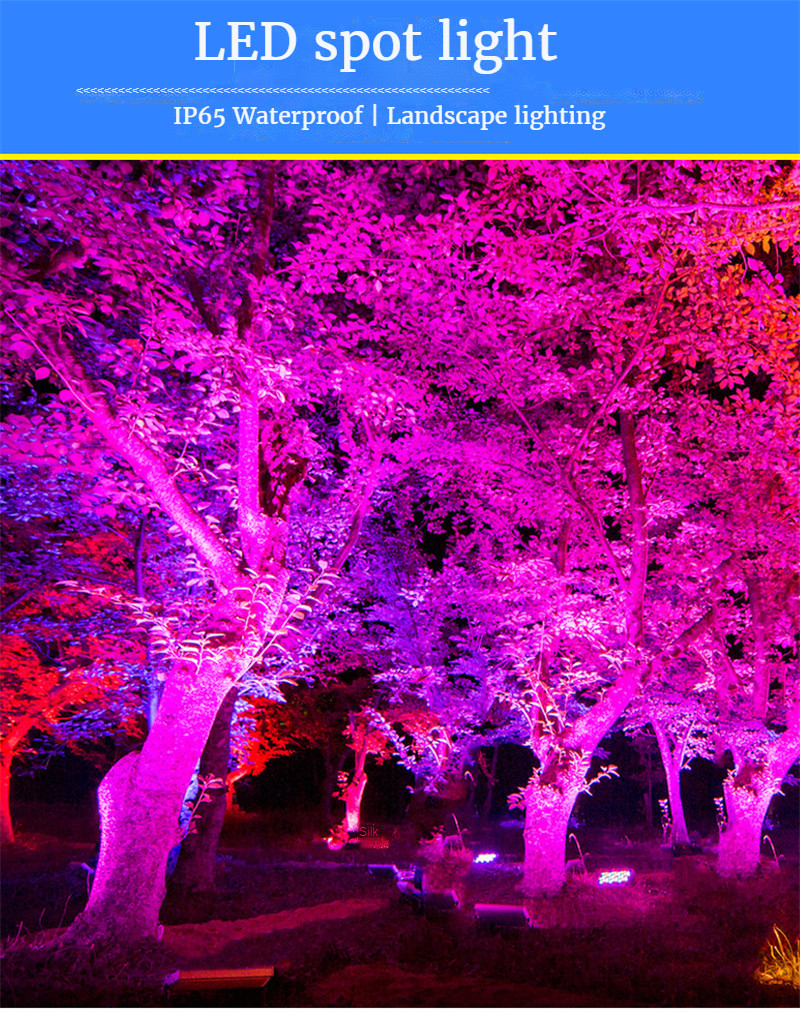 Outdoor Lighting Rgb Flood Light Refletor Led Wall Spotlights Colorful Garden Lawn Tree Lights Waterproof Lamps Gazebo Aluminum