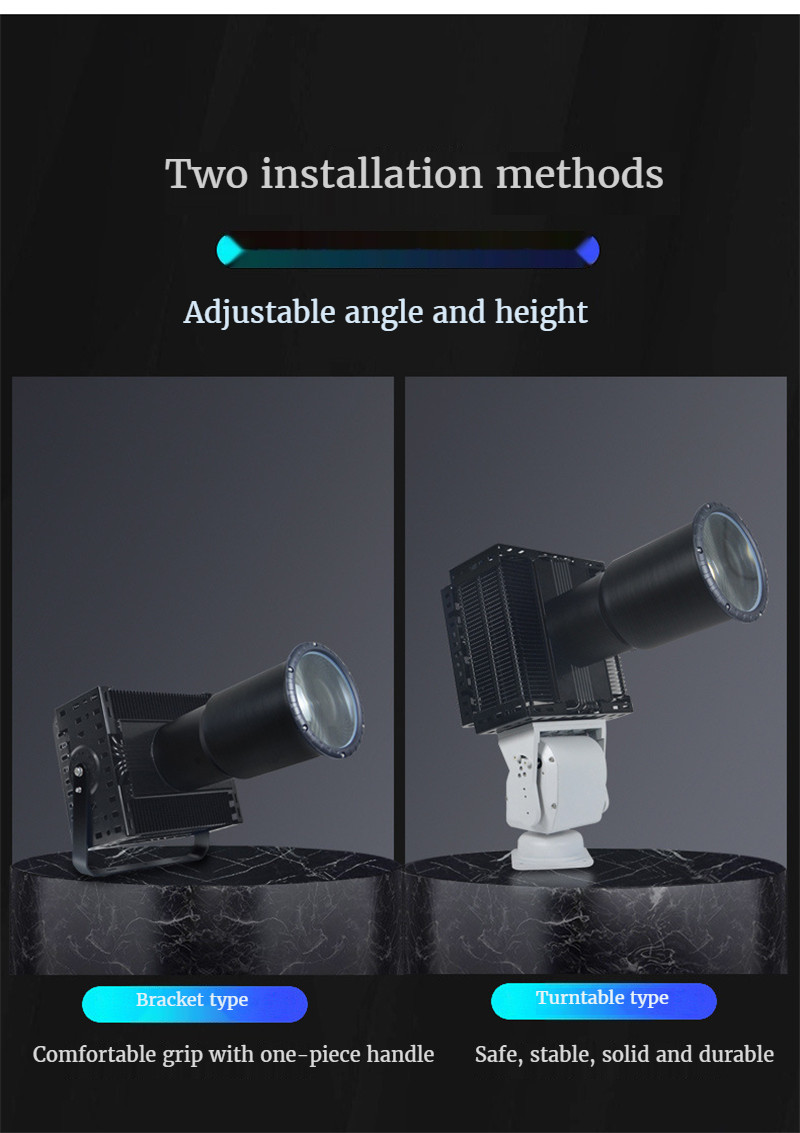 PTZ Turntable Lamp Searchlight LED Strong Light Remote Spotlight Outdoor Lighting Waterproof Floodlight Bright Lights Fish Pond