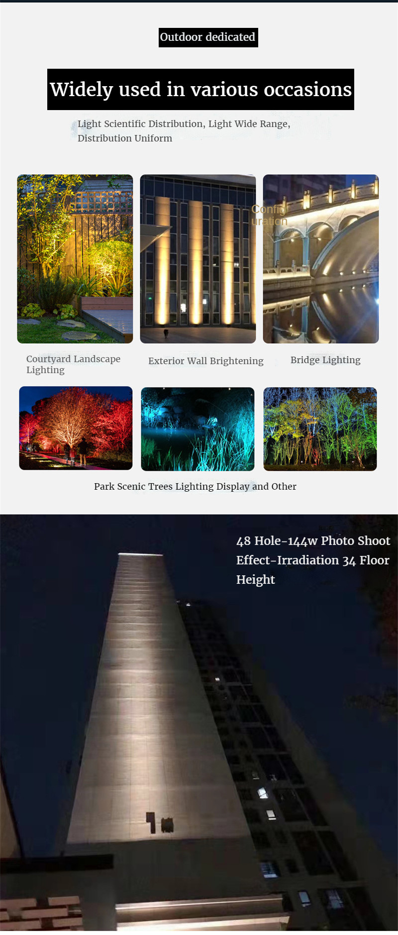 Building Lighting Outdoor Waterproof Wall Washing Lamp Hotel Villa Exterior Wall Landscape LED Lamp Led Warm Light Spotlight