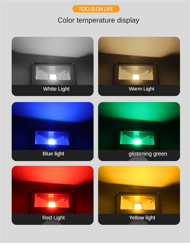 RGB Flood Light Outdoor Spotlight Park LED Colorful LightsTree Lights Landscape Lighting Square Garden Light Home Decor