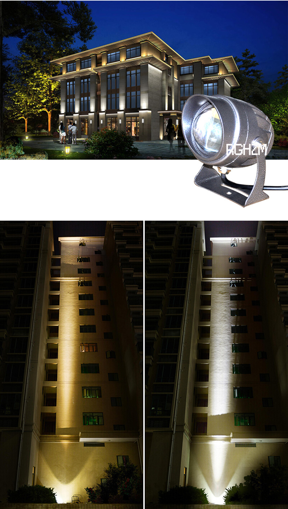 Outdoor LED Wall Spotlight 3W 10W Landscape Lighting 220V Red Green Blue Garden Decoration Lamp IP65 Waterproof One Beam Lights
