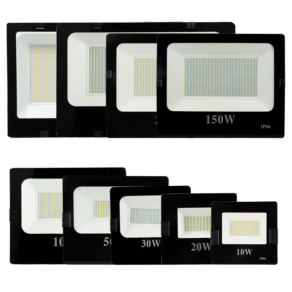 IP66 Waterproof 10W 20W 30W 50W LED Flood Light and 100W 200W Floodlight LED Spotlight Reflector LED Outdoor Lighting 110V 220V