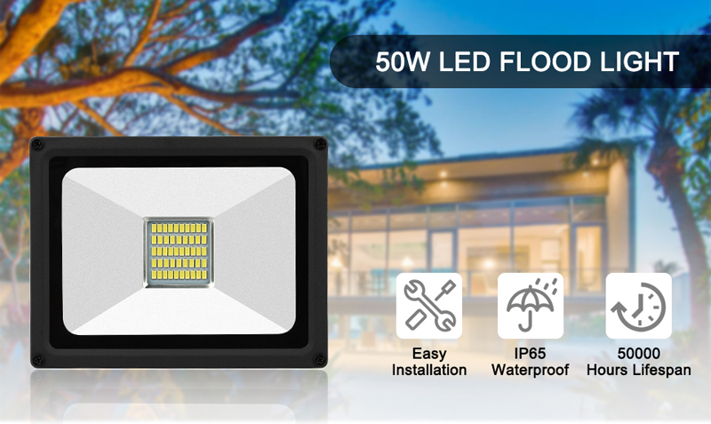 LED Flood Light 50W 4500lumen IP65 Waterproof floodlight Outdoor Security Lights Garden Landscape Super Bright