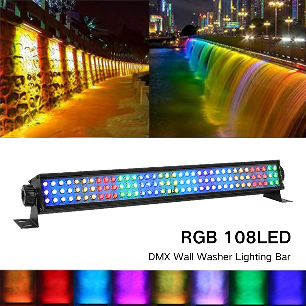 108 LED RGB Disco Light LED stage light Christmas atmosphere bar light DMX-512 mode Wall Washer Lighting for Bar DJ home ktv