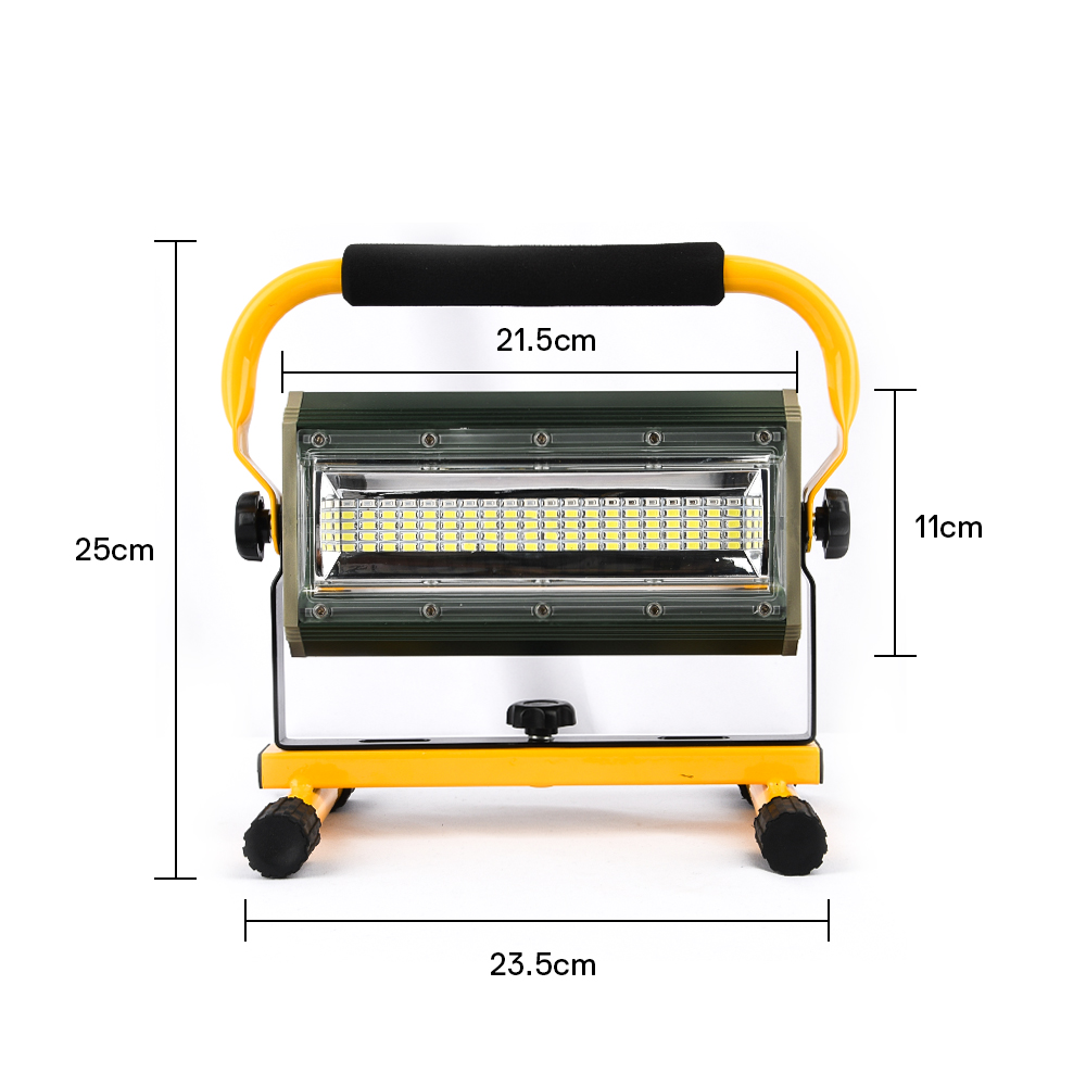 100W Portable Rechargeable Work Flood Light Spot Emergency Outdoor Camping Floodlight IP65 Rechargeable by 6*18650 Battery