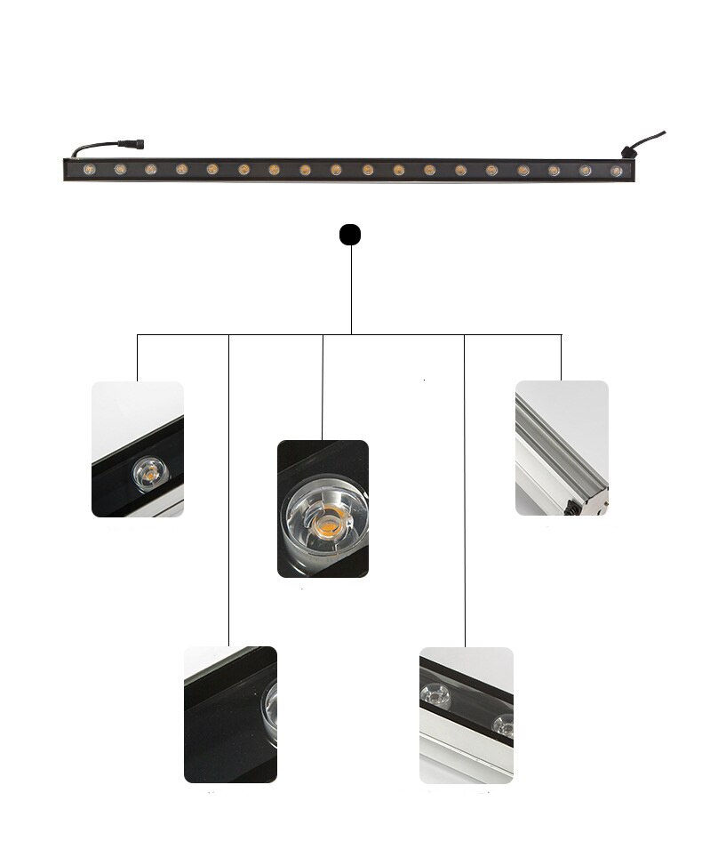 10Pcs/Lot 9w 12w 18w 24w LED Landscape Light AC85V-265V 12V 24V Outdoor Lights Wall Linear Lamp Floodlight Wall washer