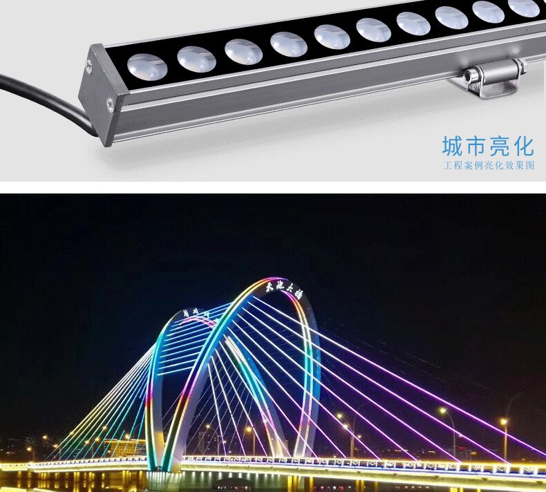 18W 24W 36W LED Wall Washer Landscape light RGB control DMX512 DC24V outdoor lights wall linear floodlight wall washer