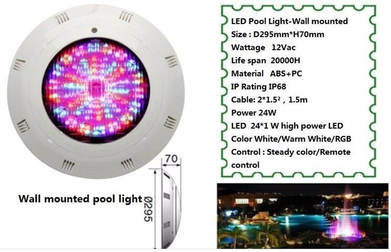 3Pcs/Lot Wall Mounted 35w 546 LedsUnderwater Spotlight Lamp With Remote Control Pond Lights 12V Lighting Fountain