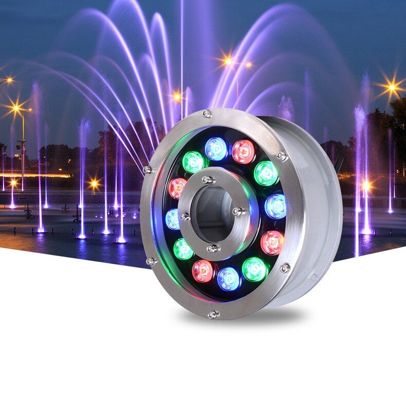 8pcs 6W 9W 12W 18W IP68 DMX512 Control RGB LED Fountain Light DC 24V Swimming Pool Light 12v Underwater Lights For Ponds