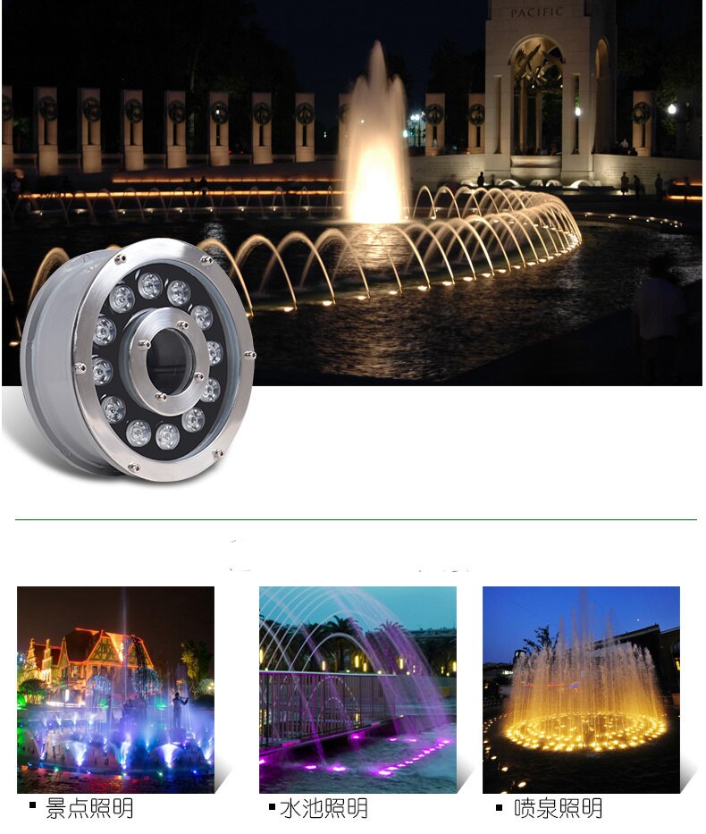 8pcs 6W 9W 12W 18W IP68 DMX512 Control RGB LED Fountain Light DC 24V Swimming Pool Light 12v Underwater Lights For Ponds