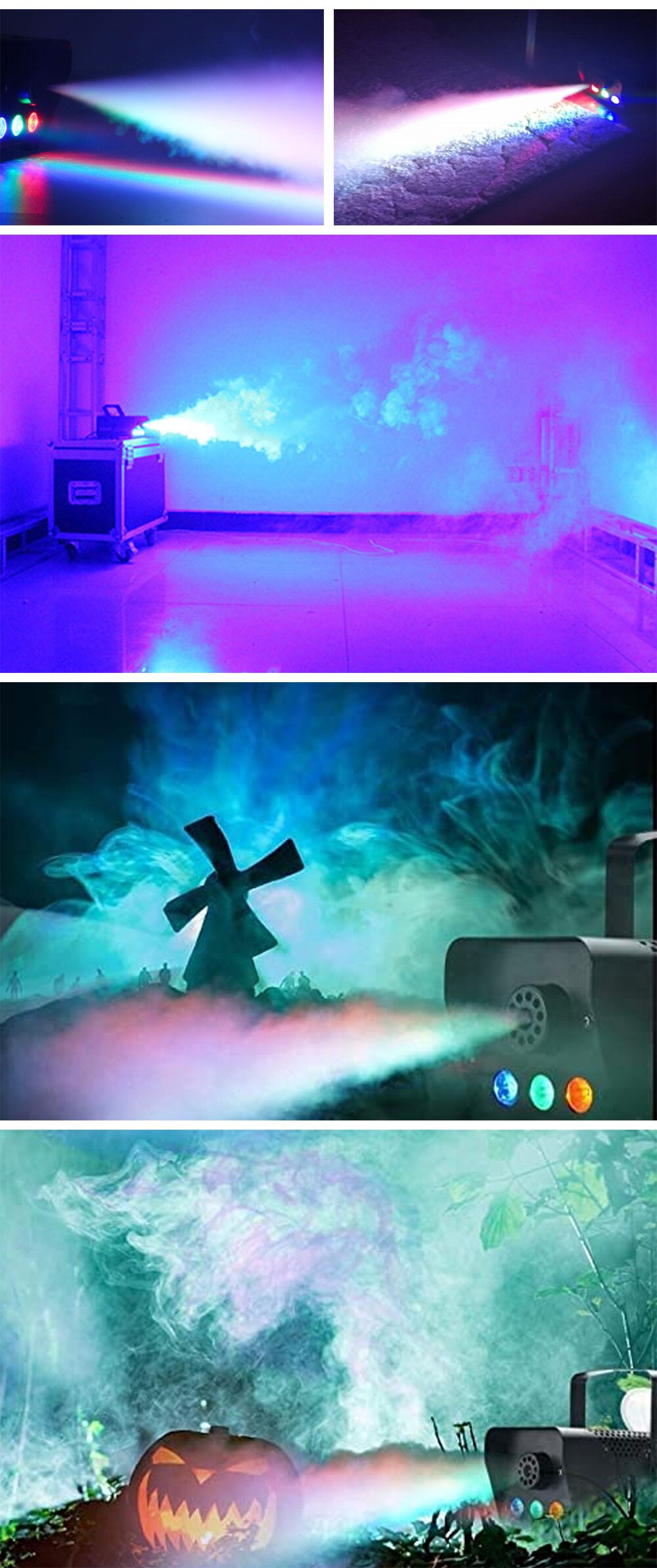 Mini Wireless 500W RGB Fog Smoke Mist Machine Stage Effect Disco DJ Party Christmas With Remote Control DMX512 Smoke Machine