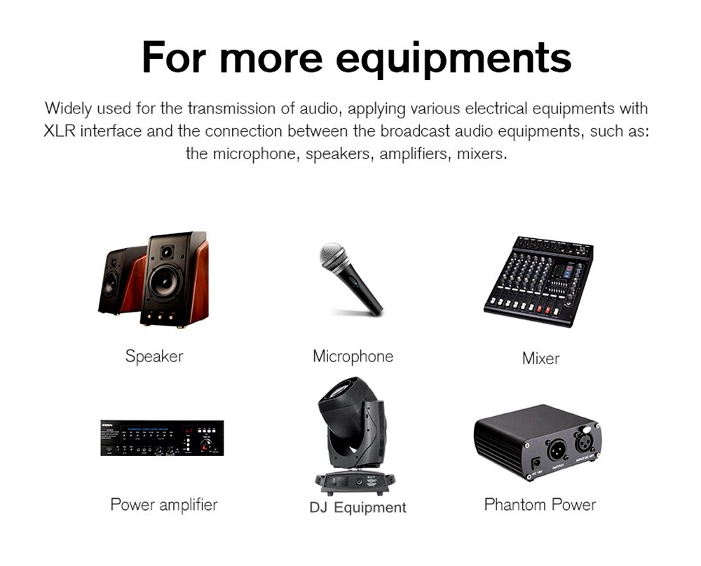 XLR Microphone Extension Audio Cannon Cable Plug XLR Extension Mikrofon Cable For DJ Audio Mixer Amplifiers XLR Cord Karaoke