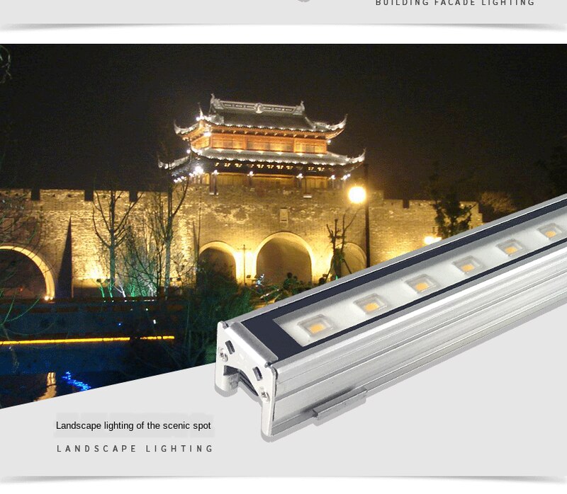 Wall Washer Led Light Outdoor 12W Led Spotlight Outdoor Flame Effect Lamp RGBW Colorful External Control Glass Washer