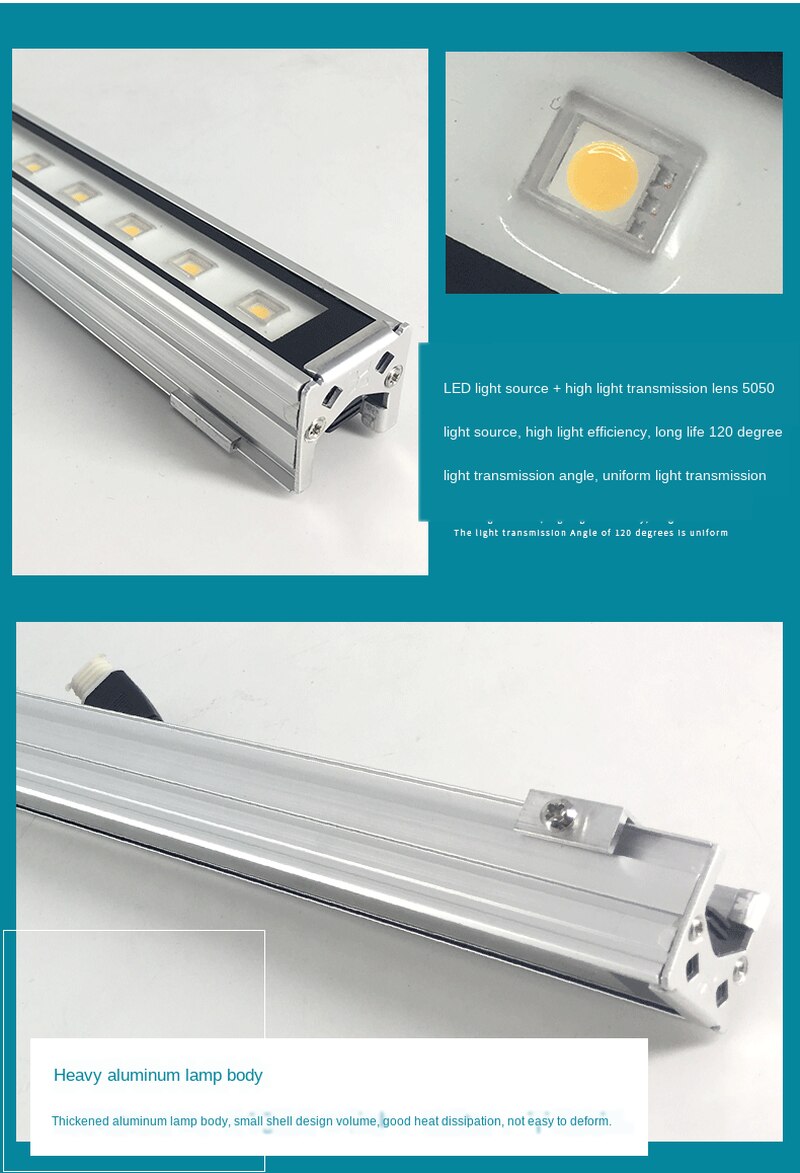 Wall Washer Led Light Outdoor 12W Led Spotlight Outdoor Flame Effect Lamp RGBW Colorful External Control Glass Washer