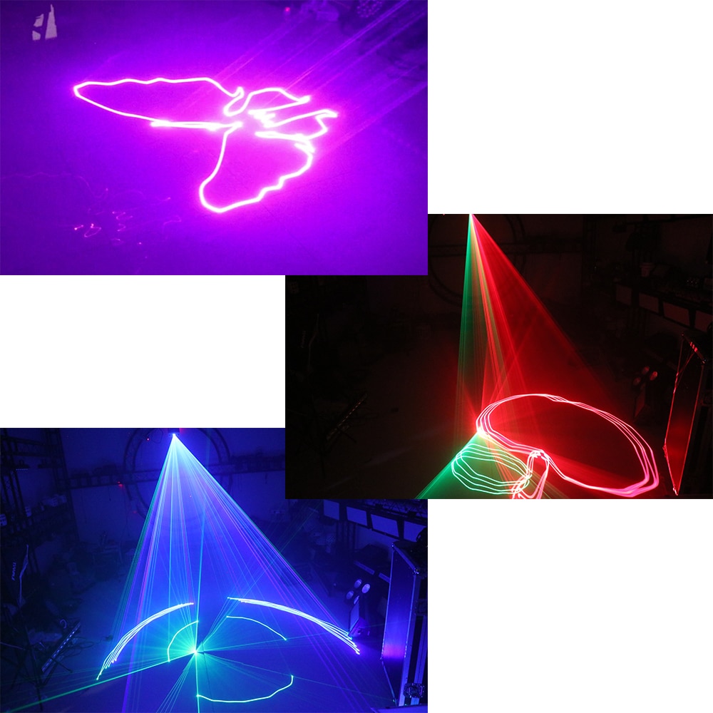 3 in1 Double Heads Scan Strobe Laser Light Full Color Stage Disco Party Pattern Laser