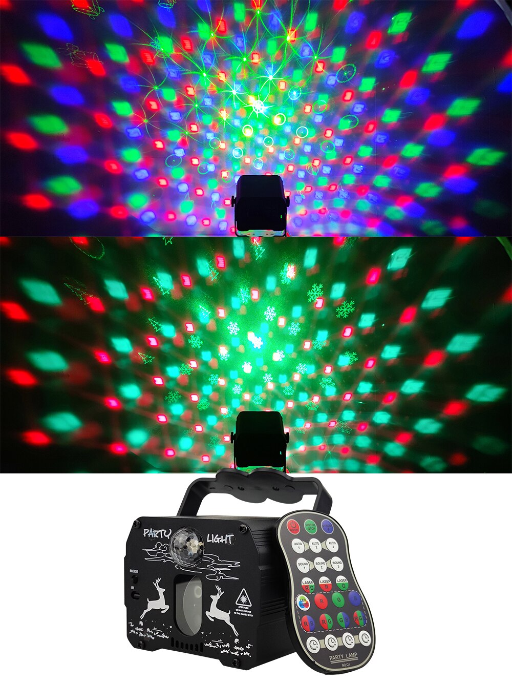 Magic Ball Laser 2in1 Effect Light Stage Party Light Christmas DJ Projection Music Rhythm Pattern Light Laser Light