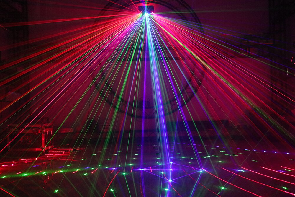 Stage Strobe + Laser 2in1 Effect Light Ktv Dj Scanning Laser Light RGB 3 Color Laser