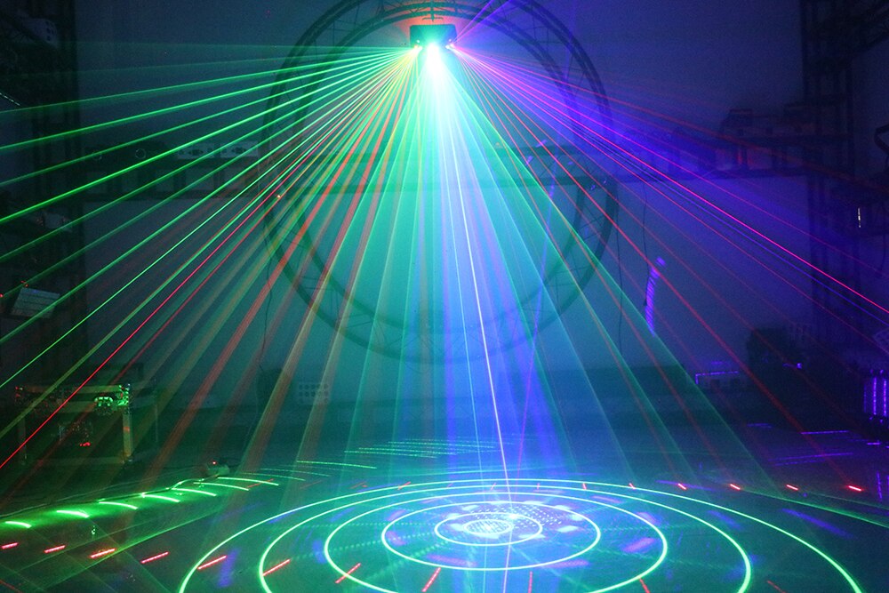 Stage Strobe + Laser 2in1 Effect Light Ktv Dj Scanning Laser Light RGB 3 Color Laser