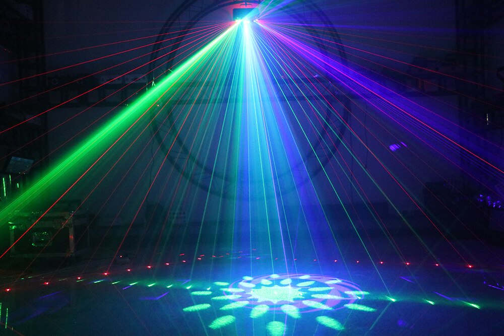 Stage Strobe + Laser 2in1 Effect Light Ktv Dj Scanning Laser Light RGB 3 Color Laser