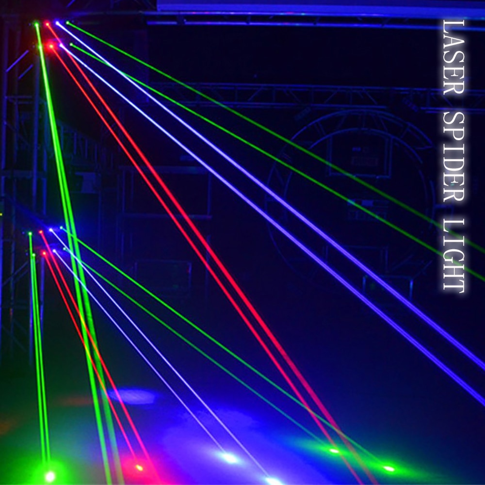 2PCS Stage RGB Full Color Laser Light Spider Laser Light DMX512 Dj Light Thick Line Laser