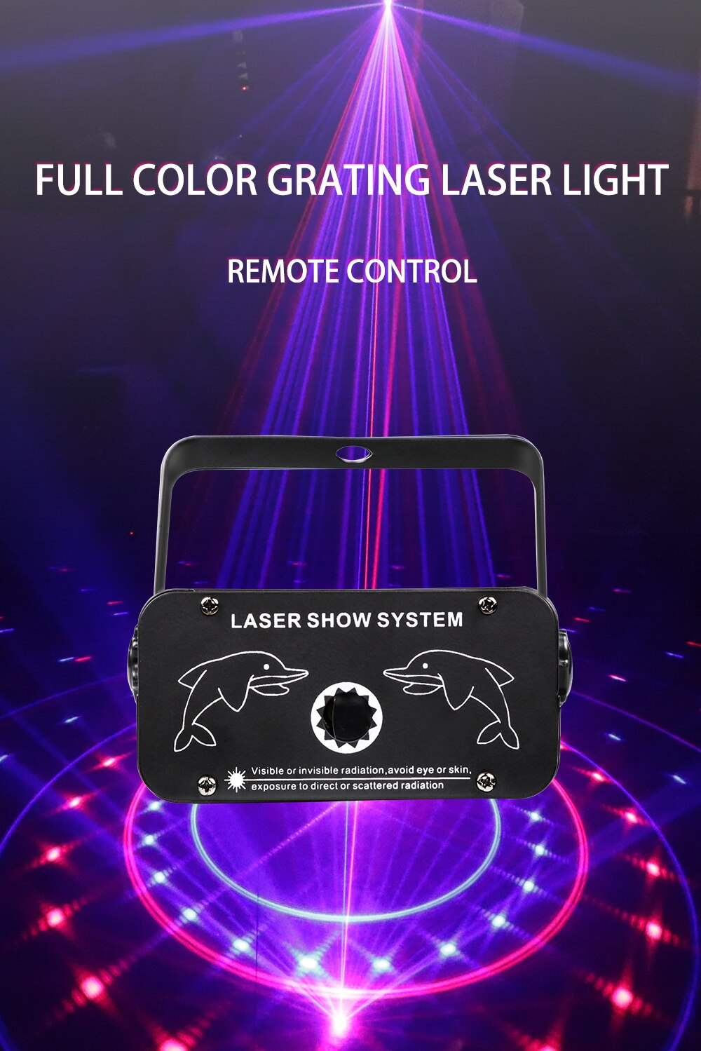 Laser stage lighting Single Hole Full Color Grating Animation Laser Light Voice Disco karaoke light Laser Projector