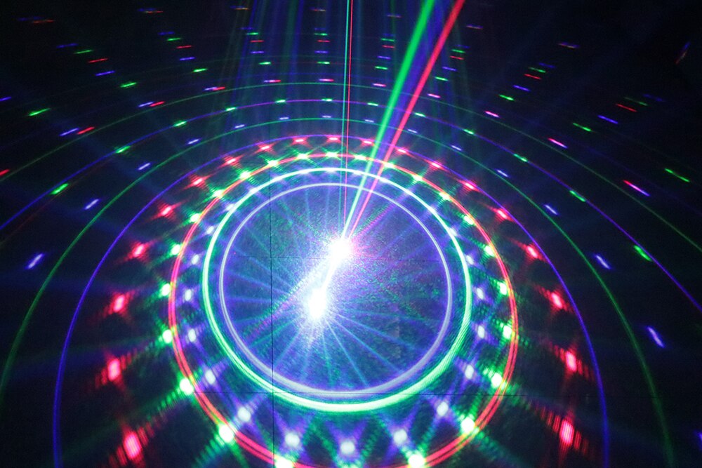 Laser stage lighting Single Hole Full Color Grating Animation Laser Light Voice Disco karaoke light Laser Projector