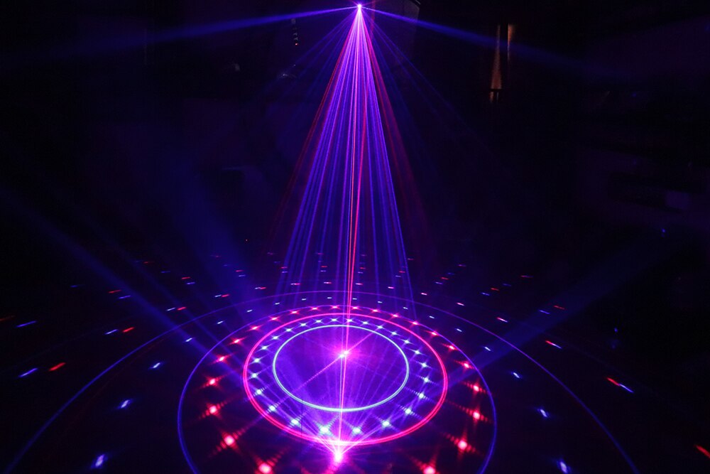 Laser stage lighting Single Hole Full Color Grating Animation Laser Light Voice Disco karaoke light Laser Projector