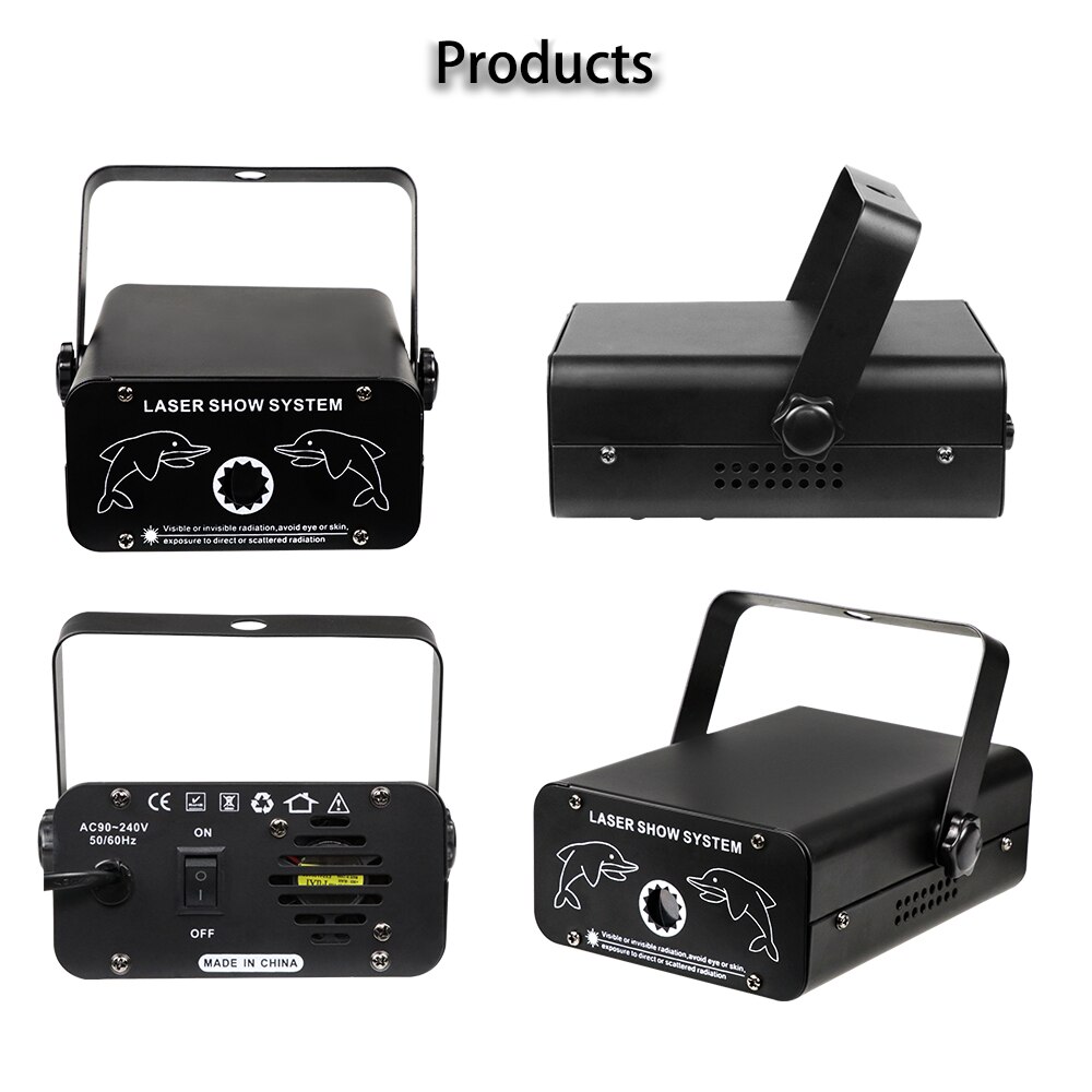 Laser stage lighting Single Hole Full Color Grating Animation Laser Light Voice Disco karaoke light Laser Projector