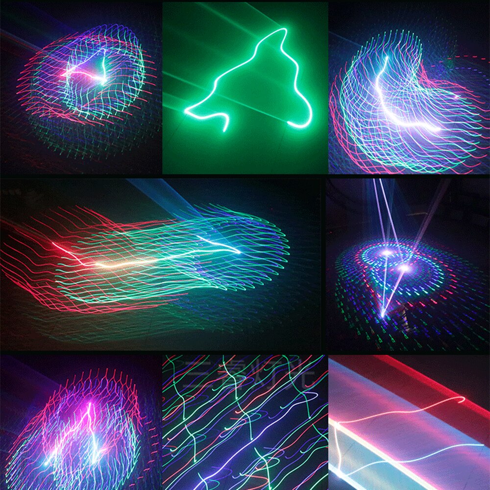 1W RGB 5-in-1 Scanning Animation Full Color Laser Light Stage Equipment Gypsophila Digital Starry Sky Phantom Lines 5 in 1